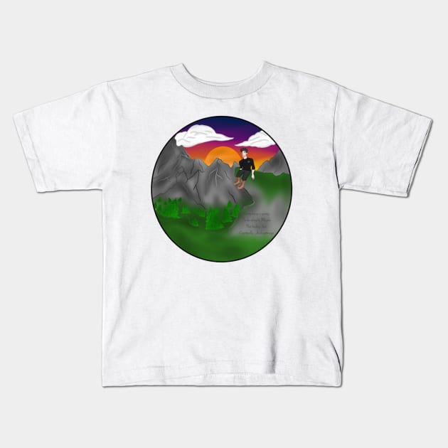 Sunset View (with quote) Kids T-Shirt by LieutenantAmoo